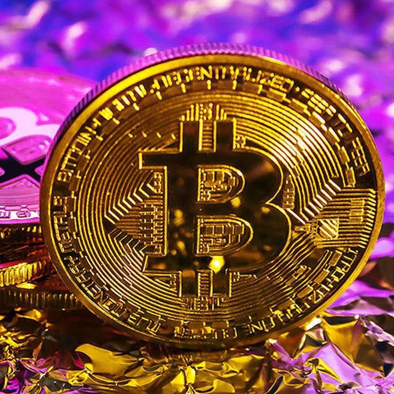 50/100PCS Bitcoin Commemorative Gold Coin Set - Physical Gift