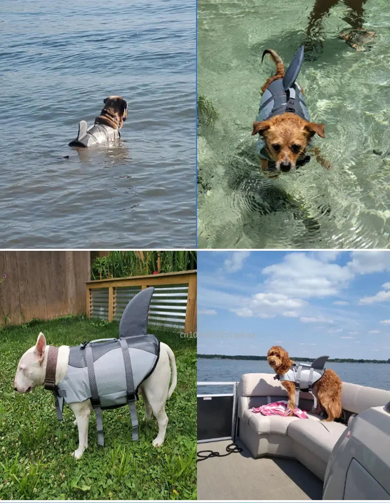 Shark Dog Life Jacket | High Buoyancy Swimming Safety Vest + Handle