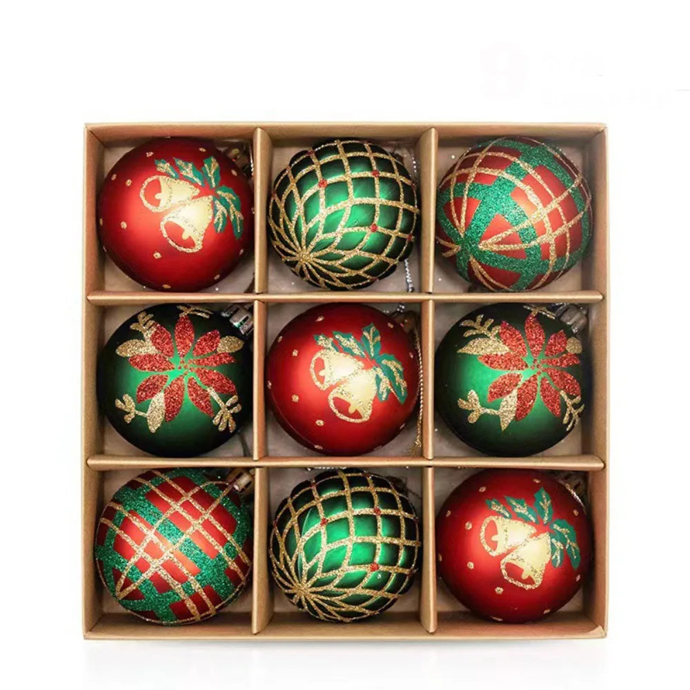 9-Piece 6cm Christmas Ball Ornaments - Shatterproof Baubles