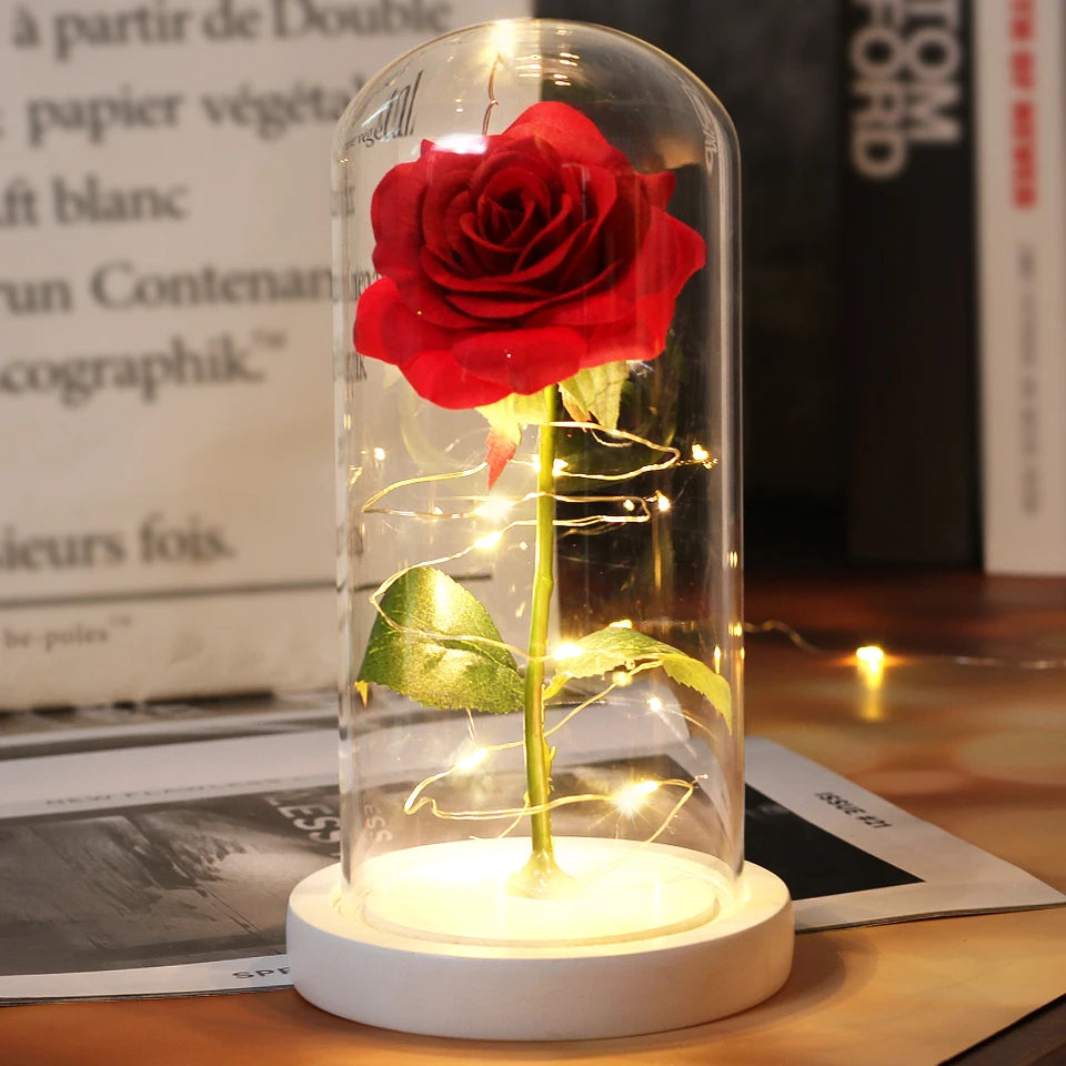 LED Enchanted Galaxy Rose in Glass Dome - Forever Flower Gift