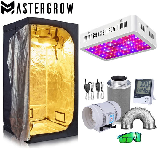 Hydroponic Grow Tent Kit | Full Spectrum LED & Carbon Filter System