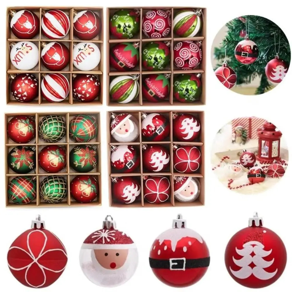9-Piece 6cm Christmas Ball Ornaments - Shatterproof Baubles