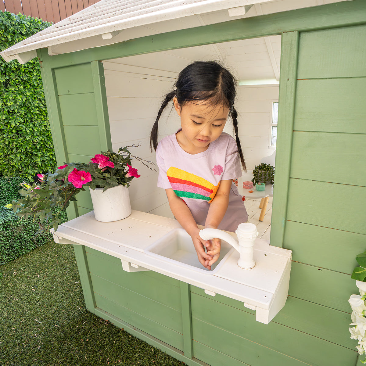 Camira V2 Cubby House | Wooden Kids Playhouse with Veranda and Floor