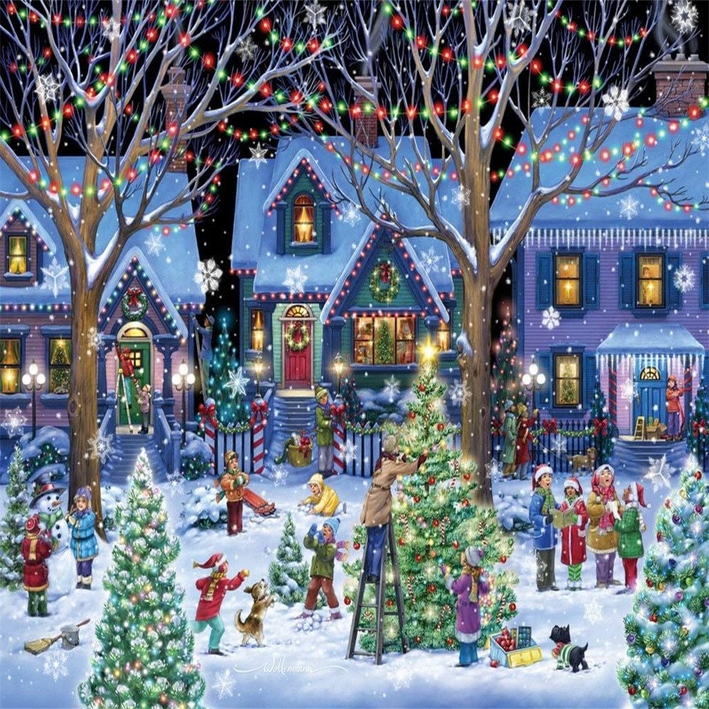 1000 Piece Jigsaw Puzzle Christmas Winter Scene For Adults and Families - Buy Confidently with Smart Sales Australia