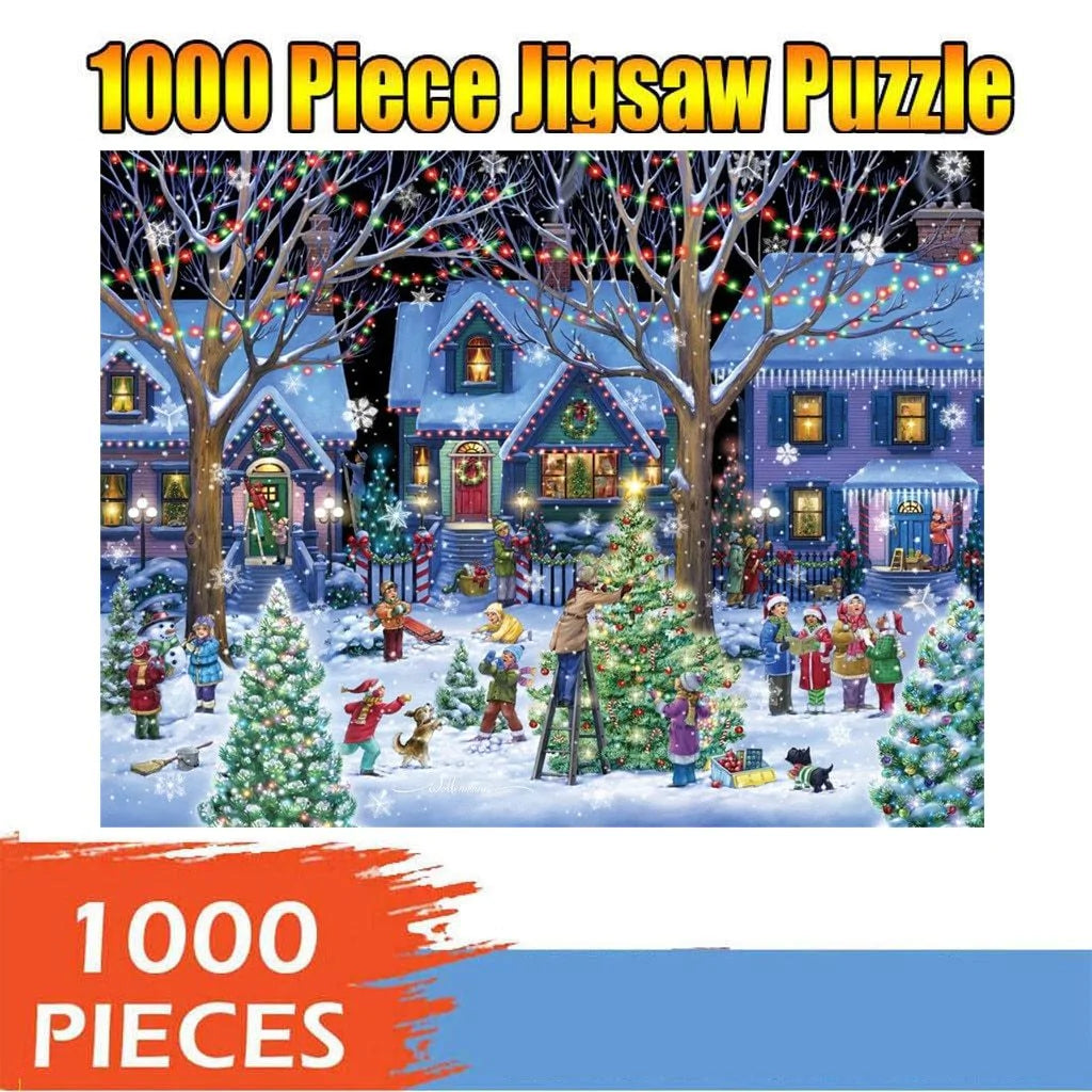 1000 Piece Jigsaw Puzzle Christmas Winter Scene For Adults and Families - Buy Confidently with Smart Sales Australia