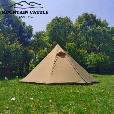 3-4 Person Ultralight Pyramidal Big Camping Tent with Chimney Hole Awnings - Buy Confidently with Smart Sales Australia