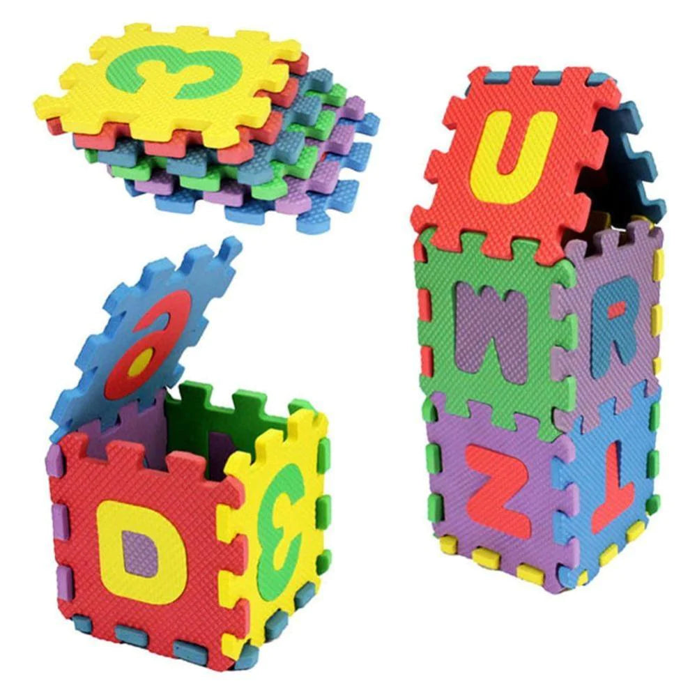 36 Pieces Miniature Foam Alphabet Jigsaw Puzzle Mat Educational Play Toy A-Z 0-9 - Buy Confidently with Smart Sales Australia