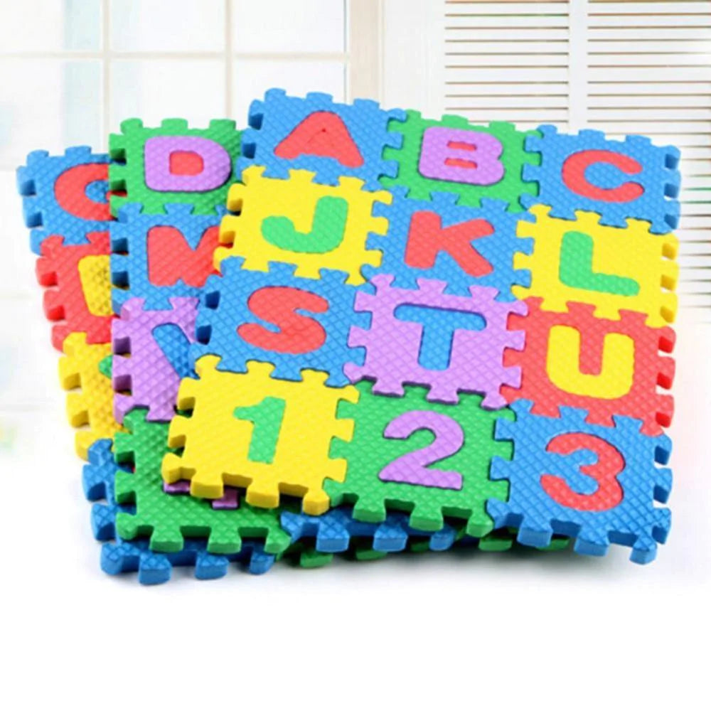 36 Pieces Miniature Foam Alphabet Jigsaw Puzzle Mat Educational Play Toy A-Z 0-9 - Buy Confidently with Smart Sales Australia