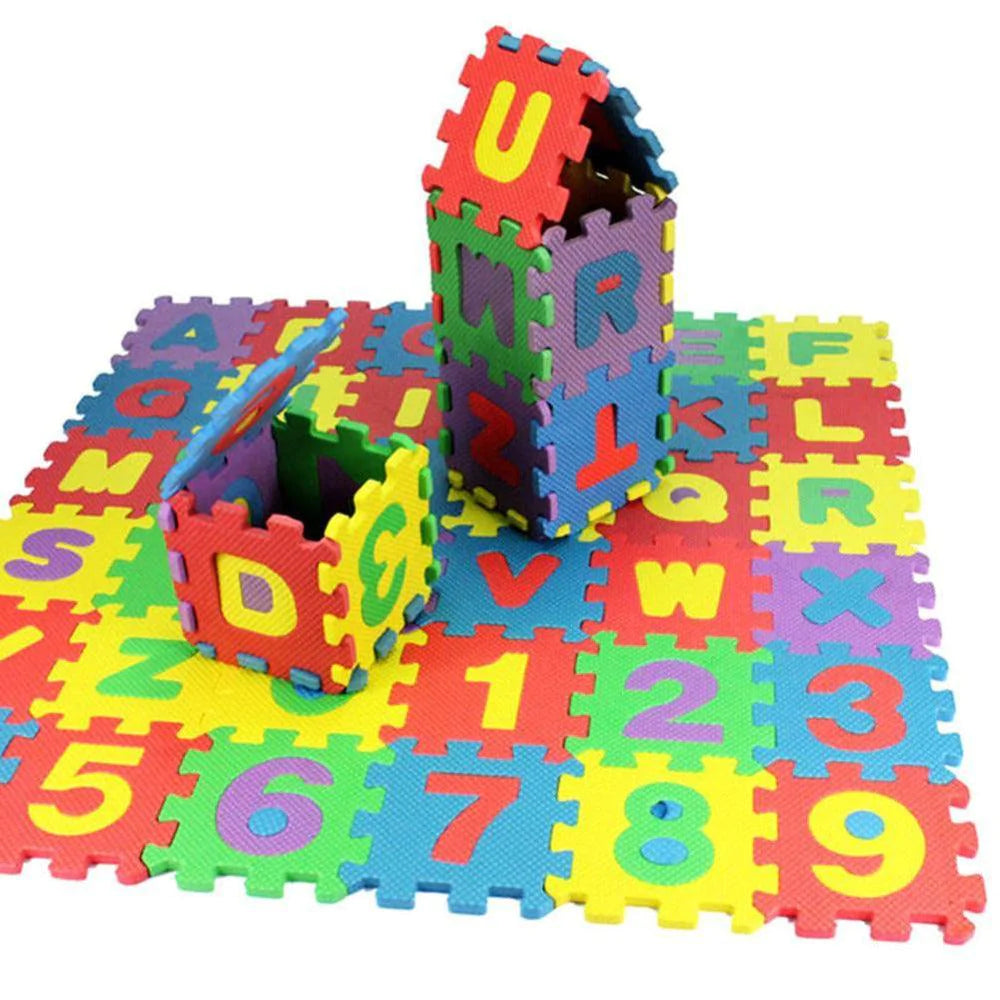 36 Pieces Miniature Foam Alphabet Jigsaw Puzzle Mat Educational Play Toy A-Z 0-9 - Buy Confidently with Smart Sales Australia