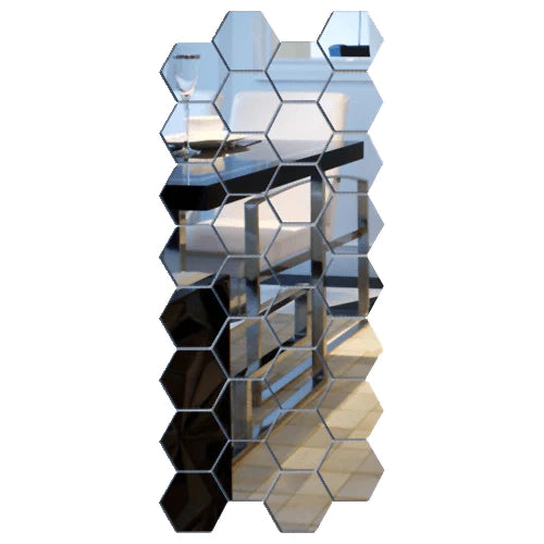 7 Piece Hexagonal Acrylic Mini Mirror Wall Kit - Buy Confidently with Smart Sales Australia