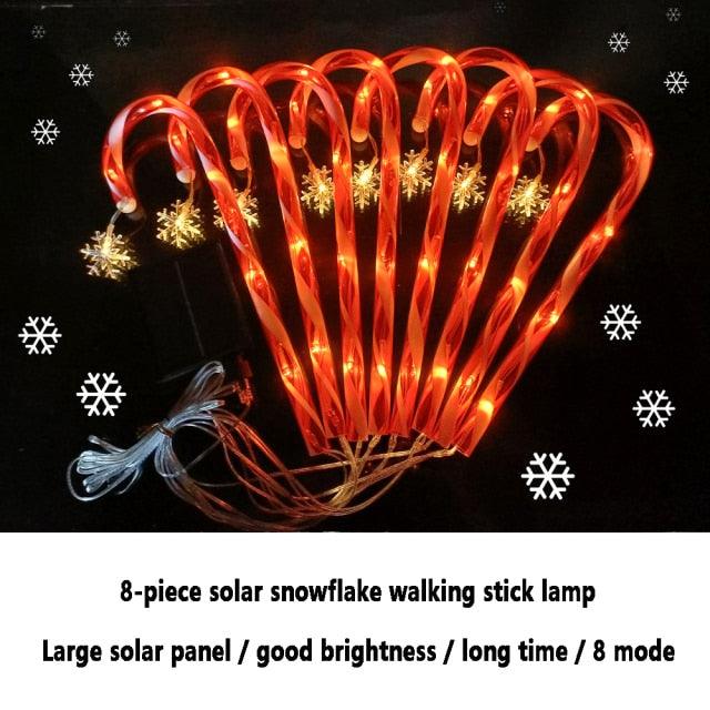 8 Piece Solar-powered Water Resistant Christmas Cane Lights - Buy Confidently with Smart Sales Australia