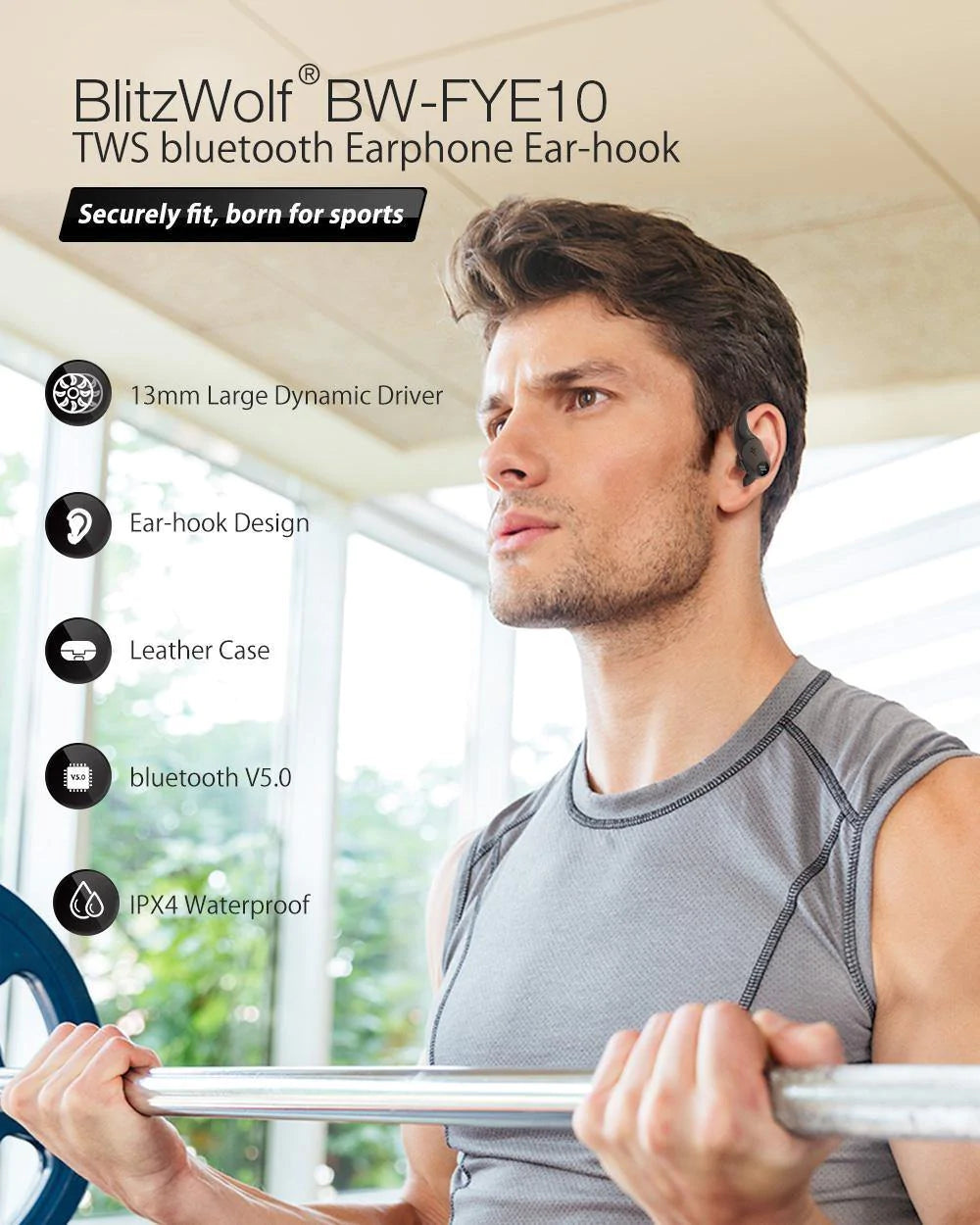 BlitzWolf BW-FYE10 TWS bluetooth 5.0 Wireless Earphone Sports - Buy Confidently with Smart Sales Australia