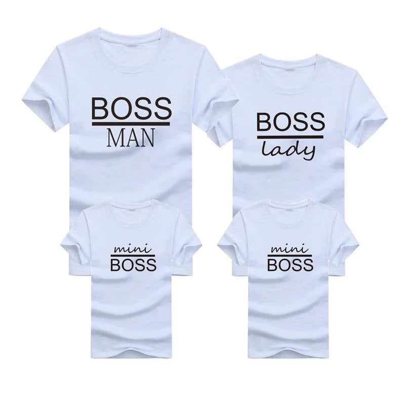 Boss Family Matching Cotton Shirts - Boss Man, Boss Lady and Mini Boss - Buy Confidently with Smart Sales Australia