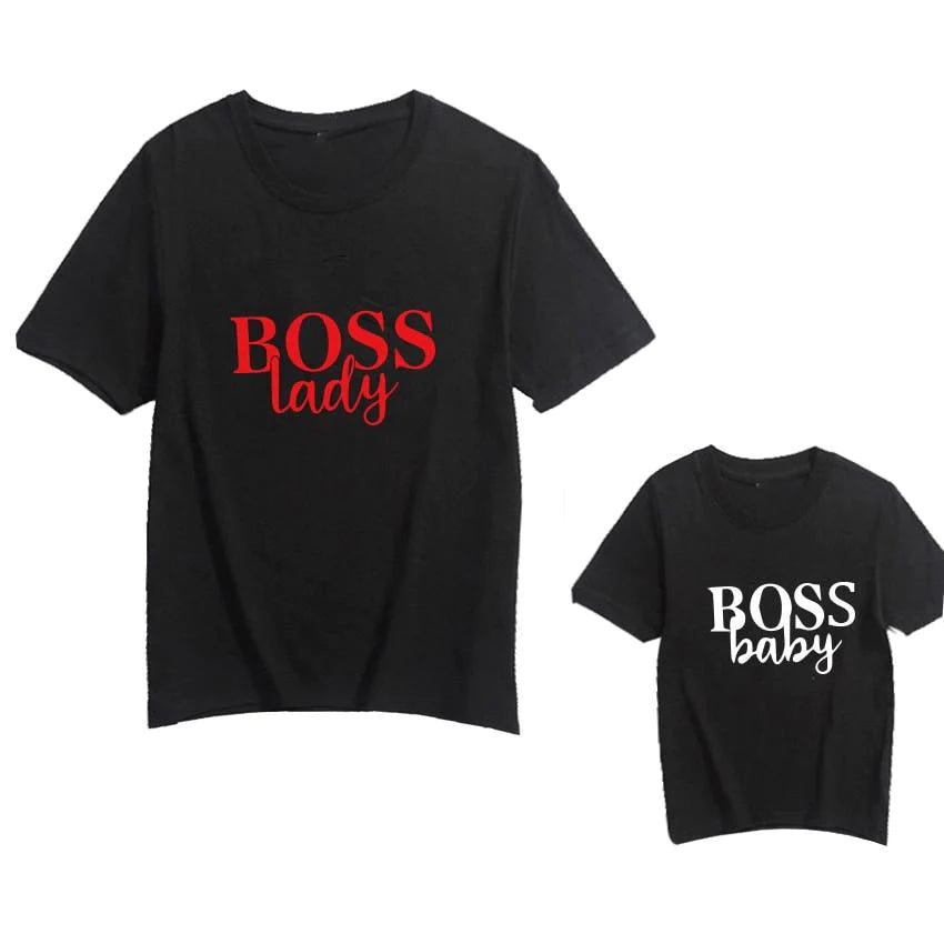 Boss Lady & Boss Baby Matching Family Outfits - Mother Daughter Cotton Shirts - Buy Confidently with Smart Sales Australia