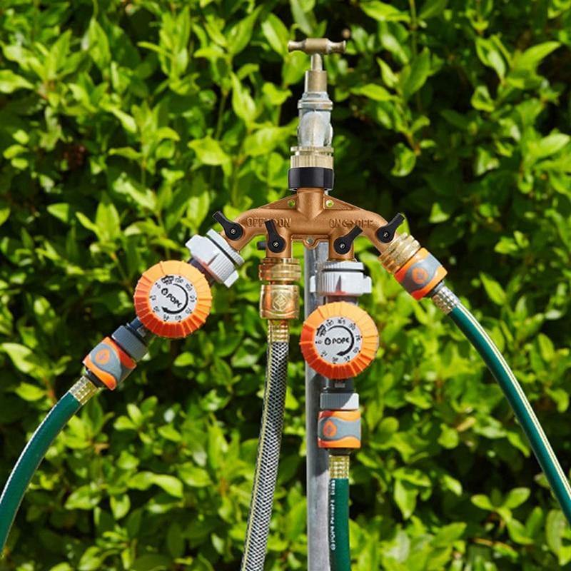 Brass Garden Hose Water Splitter With Tap Connector Independent Valve 2 Or 4 Way - Buy Confidently with Smart Sales Australia