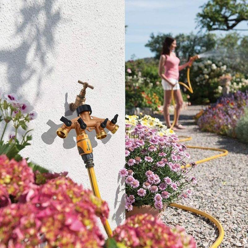 Brass Garden Hose Water Splitter With Tap Connector Independent Valve 2 Or 4 Way - Buy Confidently with Smart Sales Australia