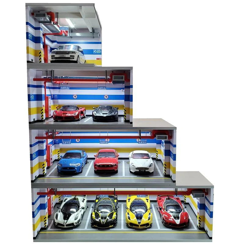 Car Toy Underground Parking Lot Simulation Box with Built-in Light and Dust Door - Buy Confidently with Smart Sales Australia