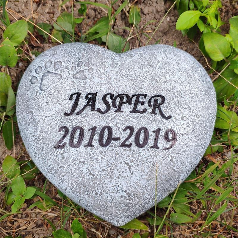 Cat Dog Remembrance Hand-print Heart Shaped Memorials Stone Grave Marker Gift - Buy Confidently with Smart Sales Australia