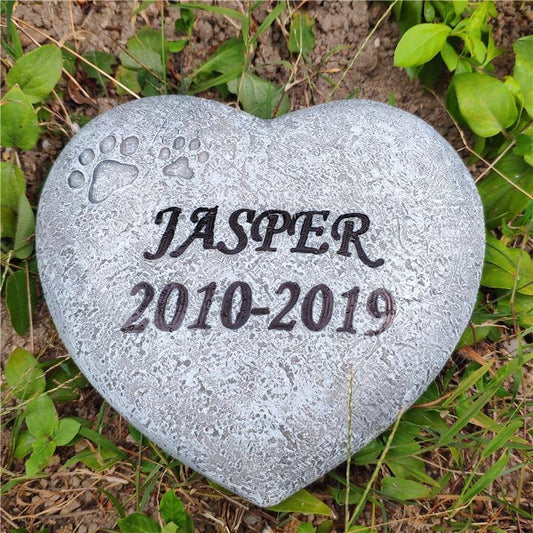 Cat Dog Remembrance Hand-print Heart Shaped Memorials Stone Grave Marker Gift - Buy Confidently with Smart Sales Australia