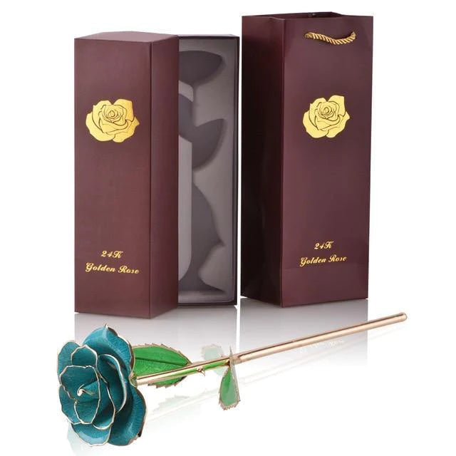 Classy Artificial Rose Everlasting Flower Dipped in 24K Gold Gift for Women - Buy Confidently with Smart Sales Australia