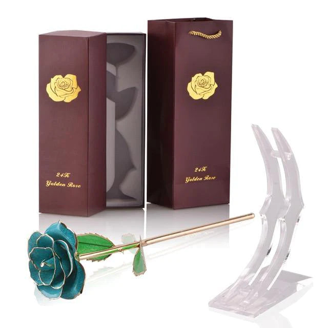 Classy Artificial Rose Everlasting Flower Dipped in 24K Gold Gift for Women - Buy Confidently with Smart Sales Australia