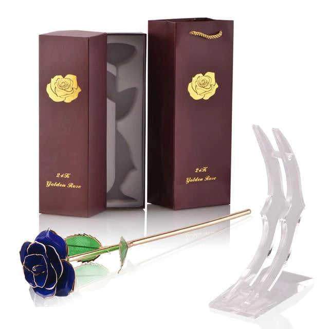 Classy Artificial Rose Everlasting Flower Dipped in 24K Gold Gift for Women - Buy Confidently with Smart Sales Australia