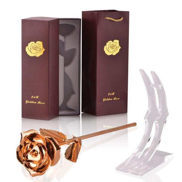 Classy Artificial Rose Everlasting Flower Dipped in 24K Gold Gift for Women - Buy Confidently with Smart Sales Australia