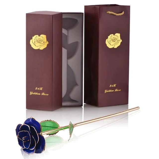 Classy Artificial Rose Everlasting Flower Dipped in 24K Gold Gift for Women - Buy Confidently with Smart Sales Australia