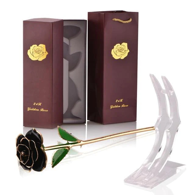 Classy Artificial Rose Everlasting Flower Dipped in 24K Gold Gift for Women - Buy Confidently with Smart Sales Australia