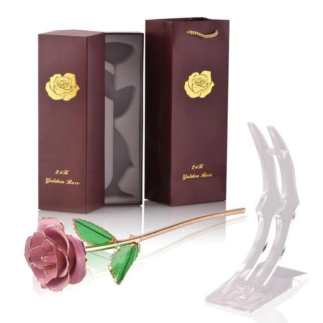 Classy Artificial Rose Everlasting Flower Dipped in 24K Gold Gift for Women - Buy Confidently with Smart Sales Australia