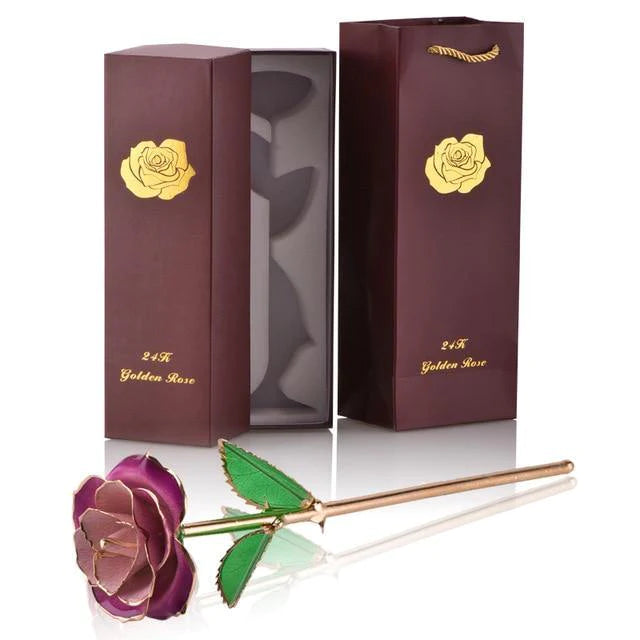 Classy Artificial Rose Everlasting Flower Dipped in 24K Gold Gift for Women - Buy Confidently with Smart Sales Australia