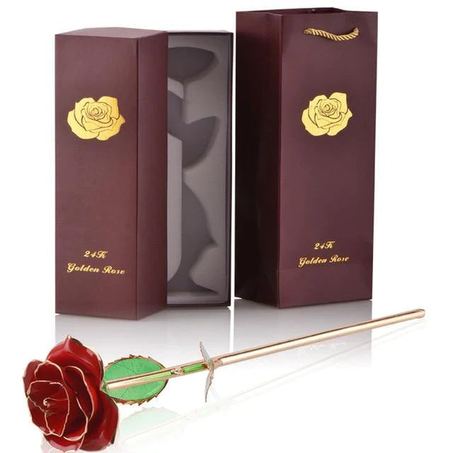 Classy Artificial Rose Everlasting Flower Dipped in 24K Gold Gift for Women - Buy Confidently with Smart Sales Australia