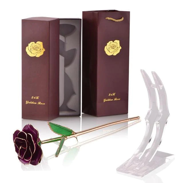 Classy Artificial Rose Everlasting Flower Dipped in 24K Gold Gift for Women - Buy Confidently with Smart Sales Australia