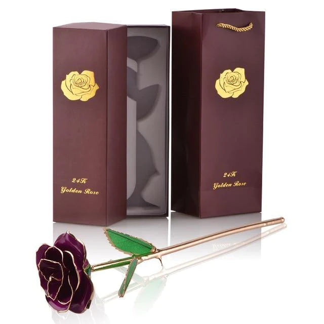 Classy Artificial Rose Everlasting Flower Dipped in 24K Gold Gift for Women - Buy Confidently with Smart Sales Australia