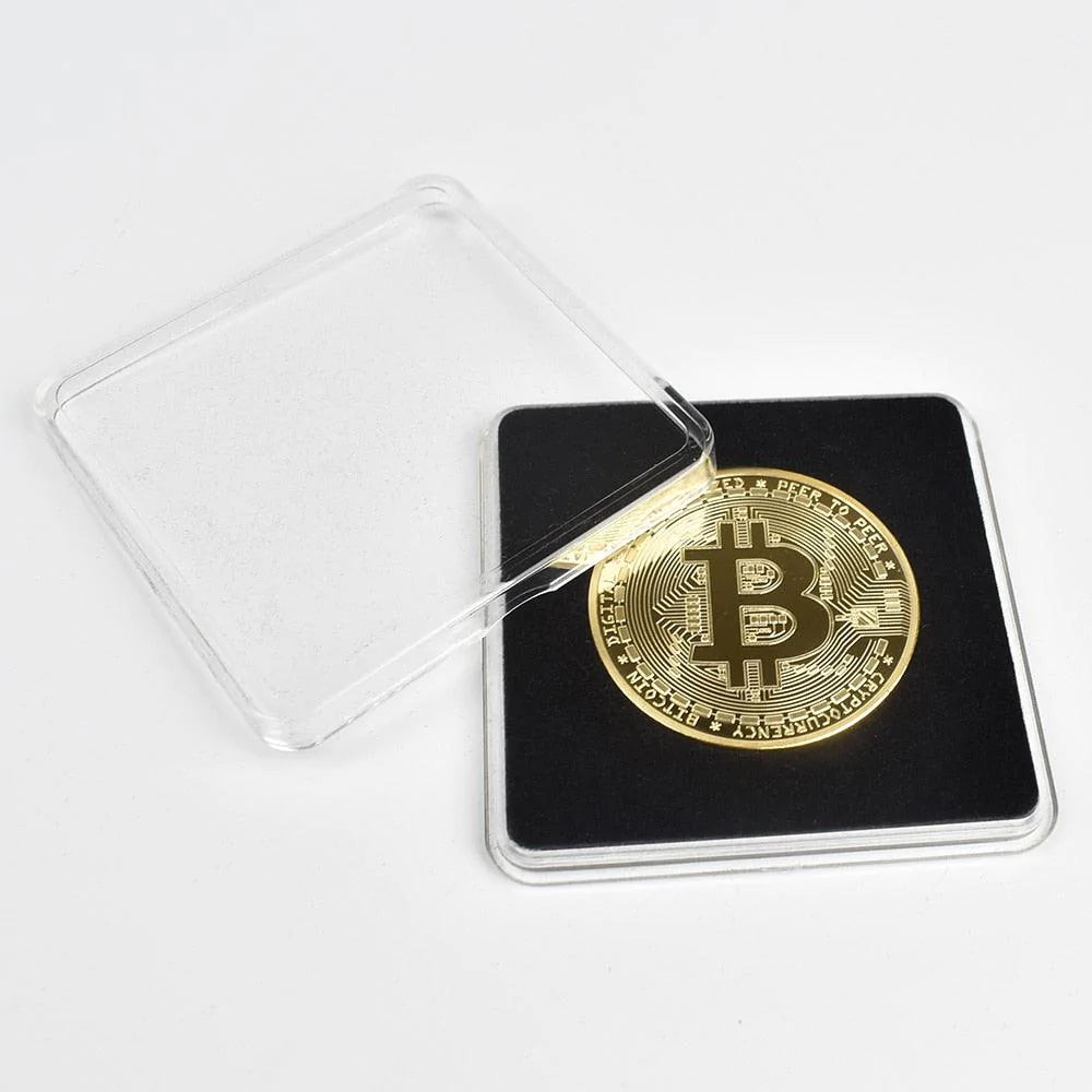 Commemorative Metallic Bitcoin Collection Coin Keychain and Banknote for Gifts and Souvenirs - Buy Confidently with Smart Sales Australia