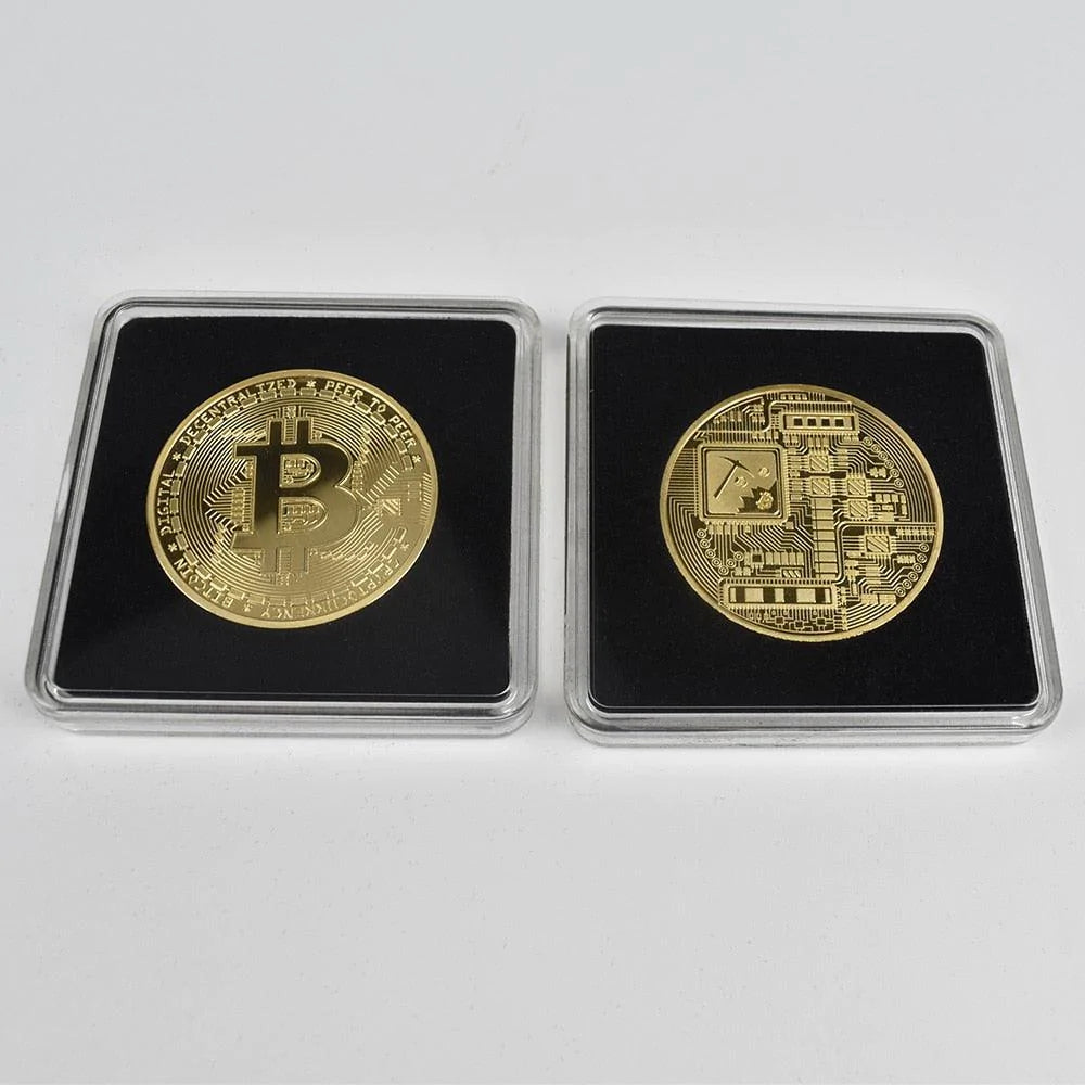 Commemorative Metallic Bitcoin Collection Coin Keychain and Banknote for Gifts and Souvenirs - Buy Confidently with Smart Sales Australia