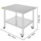 Commercial Stainless Steel Tables with Caster Wheels - 7 Sizes - Buy Confidently with Smart Sales Australia