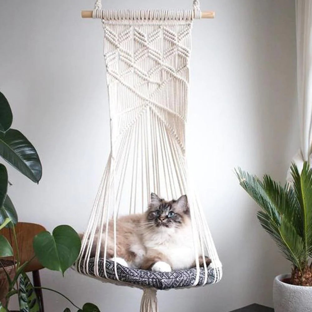 Hanging Soft Hand-Woven Cotton Swing for Pets - Buy Confidently with Smart Sales Australia