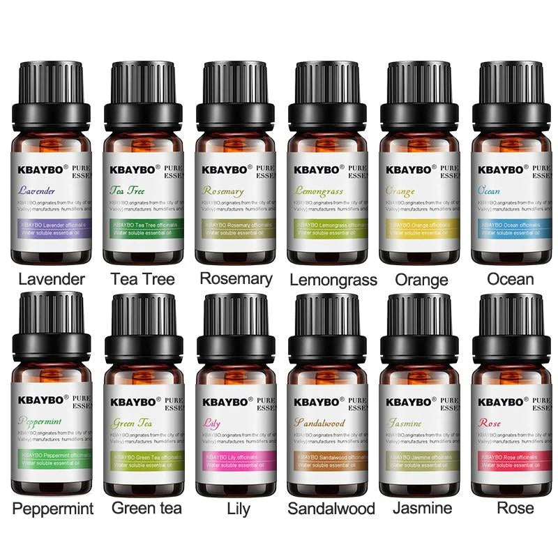 KBAYBO Water Soluble Essential Oil 6 and 12 Pack For Aromatherapy Diffusers and Humidifiers, 10ml each - Buy Confidently with Smart Sales Australia