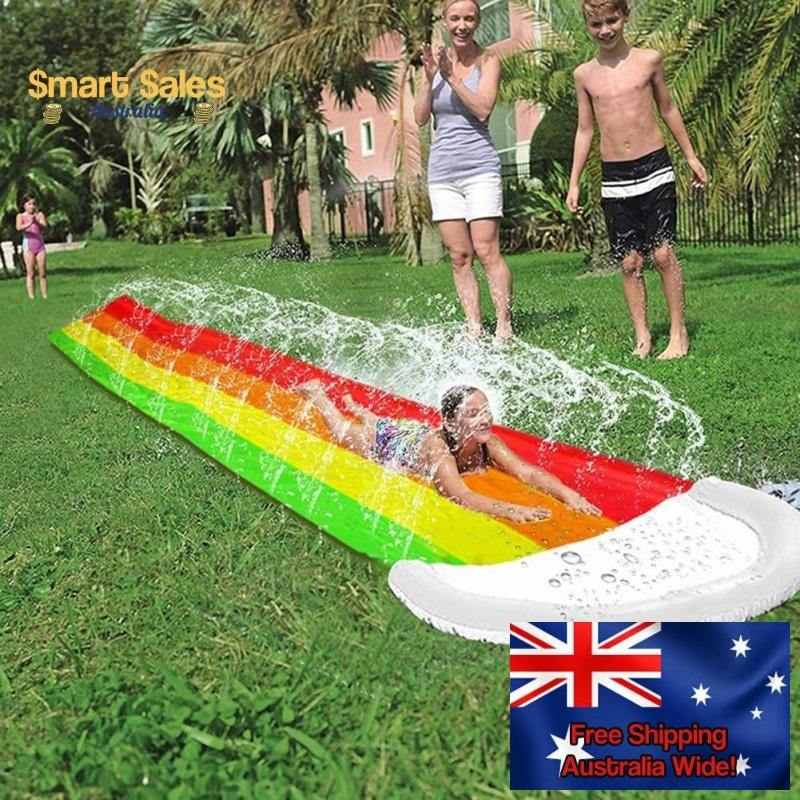 Kids & Adults Inflatable Automatic Sprinkler Rainbow Water Slide Backyard Outdoor Toy 4.8 Metres - Buy Confidently with Smart Sales Australia