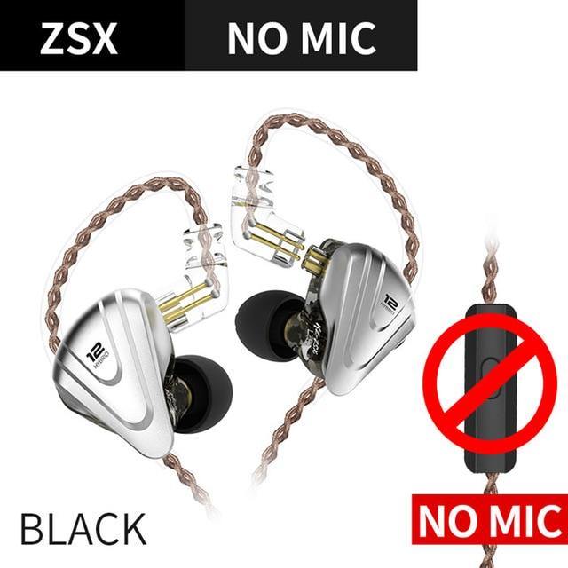 KZ ZSX Earphones 5BA+1DD Hybrid 12 Drivers Noise Proof For Android iOS - Buy Confidently with Smart Sales Australia