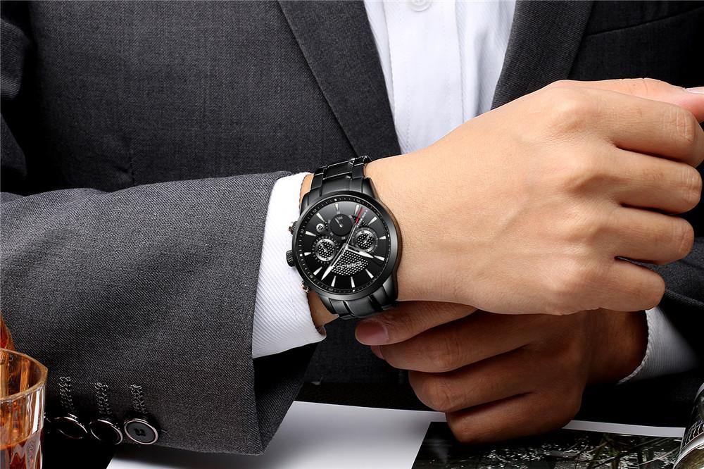 Men’s Waterproof Luxury Steel Watch with Calendar - Buy Confidently with Smart Sales Australia