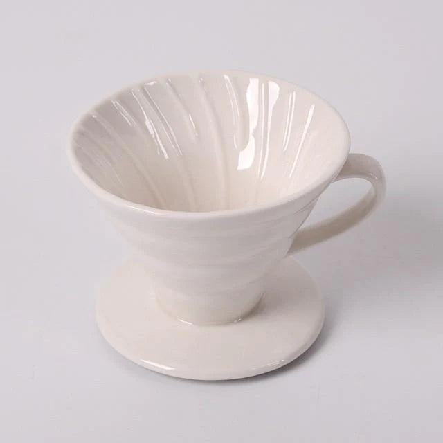MICCK Ceramic Reusable Coffee Drip Filter Cup Heat Resistant V60 Style Coffee Dripper 2/4Cups Separate Stand For Coffee Pot - Buy Confidently with Smart Sales Australia