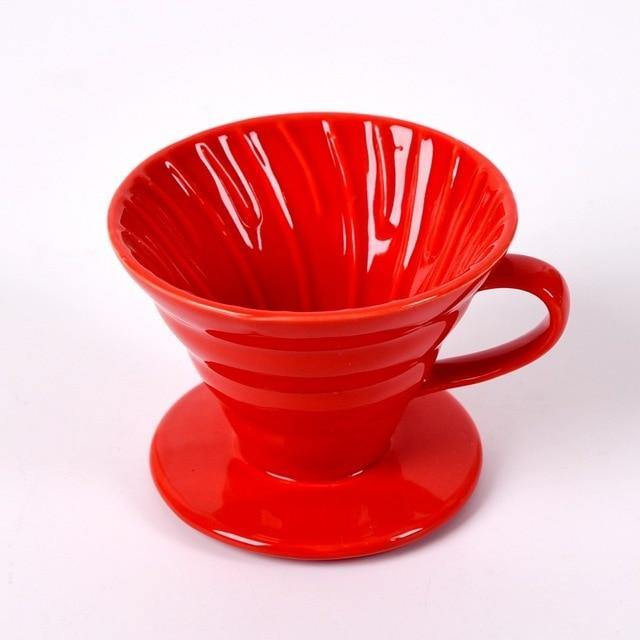 MICCK Ceramic Reusable Coffee Drip Filter Cup Heat Resistant V60 Style Coffee Dripper 2/4Cups Separate Stand For Coffee Pot - Buy Confidently with Smart Sales Australia