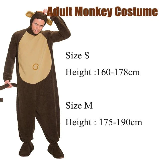 Monkey Jumpsuit Costume 3 Piece Set For Family Adult And Child Animal Halloween - Buy Confidently with Smart Sales Australia