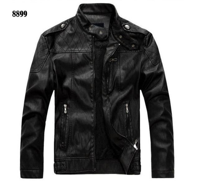 Motorcycle Casual Rivet Leather Jacket For Men - Buy Confidently with Smart Sales Australia