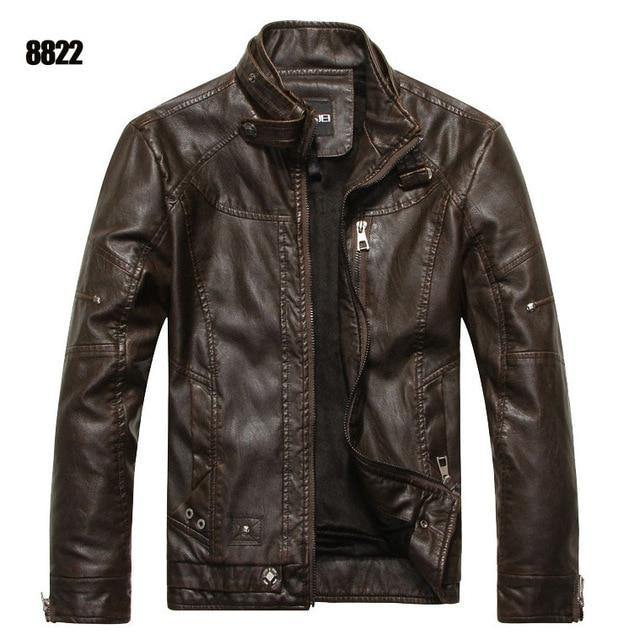 Motorcycle Casual Rivet Leather Jacket For Men - Buy Confidently with Smart Sales Australia