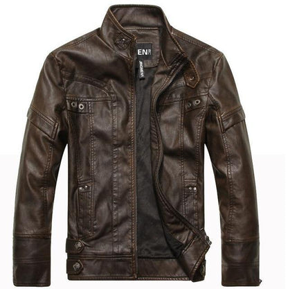 Motorcycle Casual Rivet Leather Jacket For Men - Buy Confidently with Smart Sales Australia