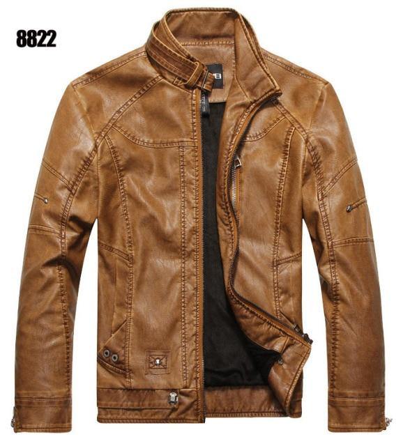 Motorcycle Casual Rivet Leather Jacket For Men - Buy Confidently with Smart Sales Australia