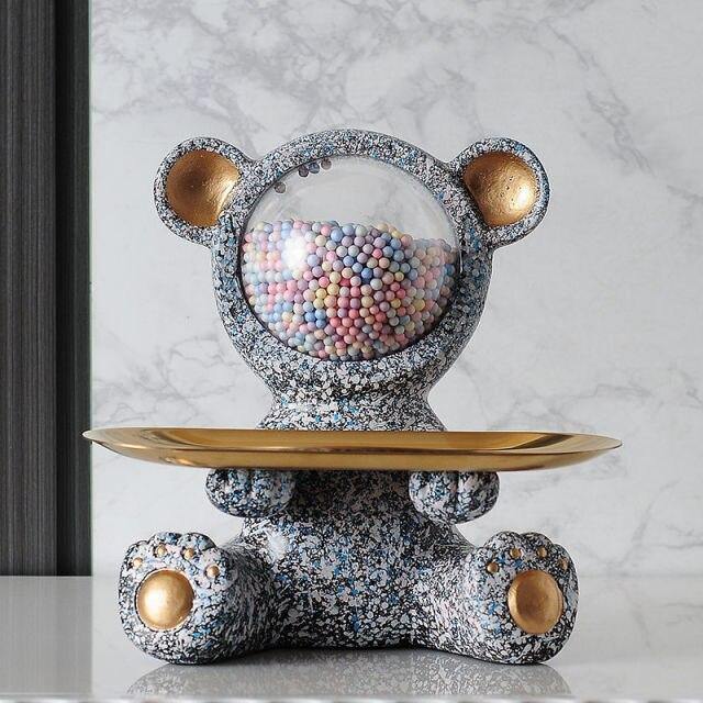 Nordic Tray Resin Bear Figurine Decoration with Small Storage - Buy Confidently with Smart Sales Australia